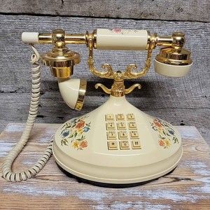 1973 Vintage Empress Push Button Analog Floral Telephone